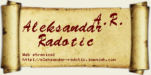 Aleksandar Radotić vizit kartica